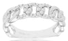 ESTATE .17CT DIAMOND 14K WHITE GOLD PAST PRESENT FUTURE OVAL LOVE KNOT LINK RING