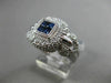 ESTATE WIDE 1.02CT DIAMOND & SAPPHIRE 14KT WHITE GOLD 3D SQUARE FRIENDSHIP RING