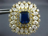 ANTIQUE EXTRA LARGE 15.16CT DIAMOND & SAPPHIRE 18KT YELLOW GOLD CLIP ON EARRINGS