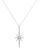 1.13CT DIAMOND 18KT WHITE GOLD 3D CLASSIC STARBURST FLOWER FUN FLOATING PENDANT