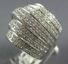 EXTRA LARGE 2.66CT DIAMOND 18KT WHITE GOLD 3D MULTI ROW SWIRL FUN COCKTAIL RING