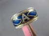 .61CT DIAMOND & BLUE ENAMEL 18KT WHITE GOLD A INITIAL MULTI LEAF ETERNITY RING