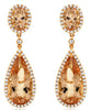 LARGE 13.35CT DIAMOND & AAA MORGANITE 14KT ROSE GOLD PEAR SHAPE & ROUND EARRINGS