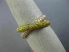 ESTATE .36CT PINK & FANCY YELLOW DIAMOND 18KT YELLOW & ROSE GOLD MULTI ROW RING