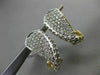 ESTATE .57CT DIAMOND 14KT WHITE & YELLOW GOLD 3D ELONGATED PAVE CLIP ON EARRINGS