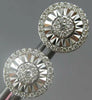 ESTATE .29CT DIAMOND 18KT WHITE GOLD 3D ROUND PAVE SUNBURST FLOWER STUD EARRINGS