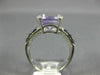 LARGE 4.17CT DIAMOND & AAA AMETHYST 14K WHITE GOLD ROUND & EMERALD FILIGREE RING