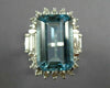 EXTRA LARGE 10.99CT DIAMOND & AAA AQUAMARINE 14KT WHITE GOLD ENGAGEMENT RING