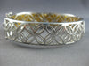 LARGE 13.44CT WHITE & FANCY YELLOW DIAMOND 18KT 2 TONE GOLD CUFF BANGLE BRACELET