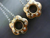ESTATE 1.80CT DIAMOND 14KT WHITE & ROSE GOLD 3D ETOILE FLOWER HANGING EARRINGS