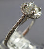 ESTATE 1.15CT DIAMOND 14KT WHITE GOLD 3D CLASSIC ROUND HALO ENGAGEMENT RING