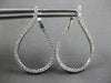 ESTATE LARGE 1.25CT DIAMOND 18KT WHITE GOLD TEAR DROP SIDEWAYS HANGING EARRINGS