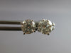 ESTATE 1.18CT DIAMOND 14KT WHITE GOLD 3D ROUND SOLITAIRE SCREWBACK STUD EARRINGS