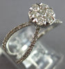 ESTATE LARGE .64CT DIAMOND 14KT WHITE GOLD FLOWER CRISS CROSS INFINITY LOVE RING