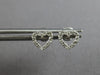 ESTATE SMALL .10CT DIAMOND 14KT WHITE GOLD CLASSIC OPEN HEART LOVE STUD EARRINGS