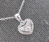 ESTATE .28CT DIAMOND 14KT WHITE GOLD 3D CLUSTER INVISIBLE HEART FLOATING PENDANT