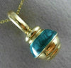 ESTATE AAA GREEN ENAMEL 14KT YELLOW GOLD 3D FUN FLOATING PENDANT #MILANO025