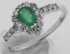 .78CT DIAMOND & AAA EMERALD 14KT WHITE GOLD PEAR SHAPE HALO FRIENDSHIP LOVE RING
