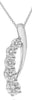 .51CT DIAMOND 14KT WHITE GOLD ROUND 5 STONE JOURNEY CRISS CROSS FLOATING PENDANT