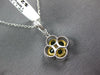 .50CT DIAMOND & AAA EMERALD 18KT TWO TONE GOLD 4 LEAF CLOVER FLOWER LOVE PENDANT