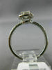 ESTATE .81CT DIAMOND 14K WHITE GOLD 3D SQUARE HALO SEMI ETERNITY ENGAGEMENT RING
