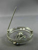 ANTIQUE LARGE 1.5CT OLD MINE DIAMOND & AAA SAPPHIRE 14K WHITE GOLD FLOWER BROOCH
