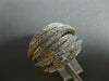 ESTATE WIDE 1.77CT DIAMOND 14K WHITE & YELLOW GOLD 3D MULTI ROW ANNIVERSARY RING