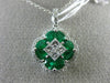 ESTATE LARGE 1.11CT DIAMOND & AAA EMERALD 18KT WHITE GOLD 3D MULTI SHAPE PENDANT