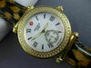 LARGE MICHELE CABER .58CT DIAMOND MOTHER OF PEARL STAINLESS STEEL CHEETAH WATCH