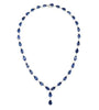 LARGE 70.07CT DIAMOND & AAA SAPPHIRE 18K WHITE GOLD PEAR SHAPE & ROUND NECKLACE