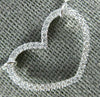 ESTATE .27CT DIAMOND 18K WHITE GOLD 3D CLASSIC OPEN HEART LOVE NECKLACE