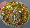 GIA LARGE 6.66CT MULTI COLOR DIAMOND 18K TWO TONE GOLD 3D FILIGREE COCKTAIL RING