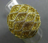 ESTATE LARGE 4.49CT DIAMOND YELLOW SAPPHIRE 18KT YELLOW GOLD MULTI WAVE FUN RING