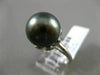 ESTATE LARGE .38CT DIAMOND 18KT WHITE GOLD TAHITIAN PEARL FLOWER SOLITARE RING