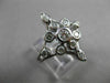 ESTATE LARGE .48CT DIAMOND 14KT WHITE GOLD OPEN BEZEL FLOWER FUN RING #20573