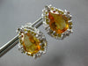 LARGE 7.71CT DIAMOND & CITRINE & YELLOW SAPPHIRE 14K WHITE GOLD HANGING EARRINGS