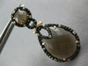 12.94CT WHITE & BLACK DIAMOND & AAA SMOKEY TOPAZ 14KT ROSE GOLD HANGING EARRINGS