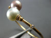 LARGE .11CT DIAMOND & AAA SOUTH SEA PEARL 18K ROSE GOLD FLEXIBLE BANGLE BRACELET