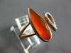 .09CT DIAMOND & AAA ORANGE AGATE 14KT ROSE GOLD PEAR SHAPE CRISS CROSS FUN RING