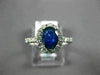 ESTATE 1.47CT DIAMOND & AAA OVAL SAPPHIRE 14K WHITE GOLD CLASSIC ENGAGEMENT RING