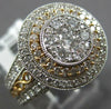LARGE 1.27CT DIAMOND 18K WHITE & ROSE GOLD DOUBLE HALO FILIGREE ANNIVERSARY RING