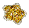 EXTRA LARGE 5.13CT MULTI COLOR DIAMOND 18K 2 TONE GOLD MULTI SHAPE CLUSTER RING