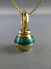 ESTATE AAA GREEN ENAMEL 14KT YELLOW GOLD 3D FUN FLOATING PENDANT #MILANO025