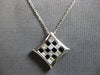 .70CT WHITE & BLACK DIAMOND 14KT WHITE GOLD 3D PRINCESS INVISIBLE PENDANT #28212