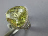 EXTRA LARGE 11.04CT DIAMOND & AAA GREEN AMETHYST 18K WHITE GOLD HEART SHAPE RING