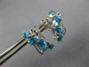 LARGE 5.5CT DIAMOND & AAA BLUE TOPAZ 14K WHITE GOLD MULTI SHAPE HANGING EARRINGS