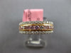 ESTATE .91CT WHITE & PINK DIAMOND 18KT WHITE & ROSE GOLD 3 ROW ANNIVERSARY RING