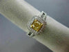 ESTATE WIDE .91CT WHITE & FANCY YELLOW DIAMOND 18KT 2 TONE GOLD DOUBLE HALO RING