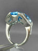 ESTATE EXTRA LARGE 12.10CT DIAMOND & AAA BLUE TOPAZ 18KT WHITE GOLD 3D FUN RING