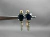 ESTATE .77CT DIAMOND & AAA SAPPHIRE 14KT ROSE GOLD 3D LEVERBACK HANGING EARRINGS